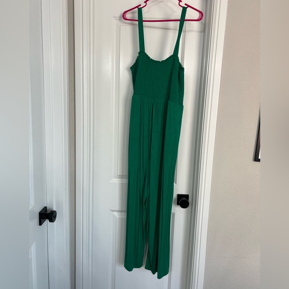 Smocked Maternity Jumpsuit